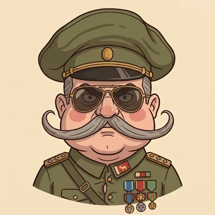 Marshal Vorlan, stage 3 of 9: sunglasses.